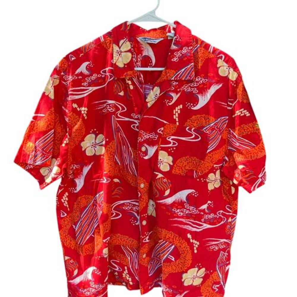 Structure Vintage Hawaiian Print‎ 90’s Y2K Short Sleeve Shirt Size Large